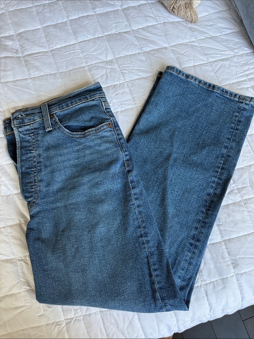 Levi's Straight-Leg Jeans in Mid Blue Wash
